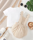 Pre-Order Lion Embroidered Corduroy Dungaree Set