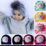 Velvet Pompom Cap (Pack of 3)