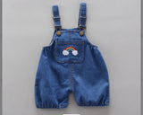 Rainbow Denim Angel Wings Dungaree With Multi Shirt