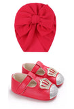 Big Bow Cap With Crown Shoes