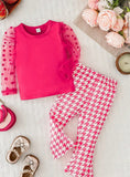Pre-Order Polka Dot Long Sleeves Top & Houndstooth Pants