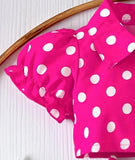 Pre-Order 3pcs Polka Dot Top With Mesh Skirt & Headband
