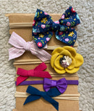 Super Soft Elastic Bow Headband Set (6pcs)