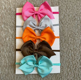 Super Soft Elastic Big Bow Headband Set (5pcs)