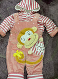 Monkey Padded Dungaree With Hoodie Inner