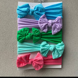 Pre-Order Plain Fabric Bow Headband Set (Pack of 5)