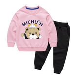 Pink Cartoon Sweatshirt & Trouser Set (2pcs)