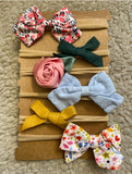 Super Soft Elastic Bow Headband Set (6pcs)