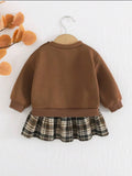 Pre-Order Bear Print Knitted Pullover Dress