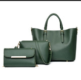 PU Leather Ladies Handbag (3 pieces)