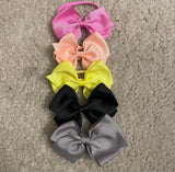 Super Soft Elastic Big Bow Headband Set (10 pcs)