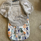 Cartoon Swaddle With Fleece Inner