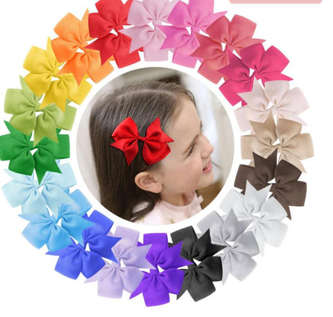 Bow Hair Clips (Pack of 5 pairs)