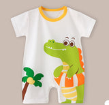 Dino Printed Cotton Romper