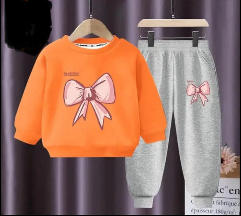 Bow Sweatshirt & Trouser Set (2pcs)