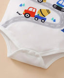 Pre-Order Excavator Printed Romper Set+Hat