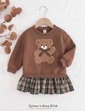 Pre-Order Bear Print Knitted Pullover Dress