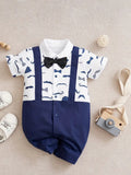 Pre-Order Baby’s Cartoon Beard Pattern Short Sleeves Romper