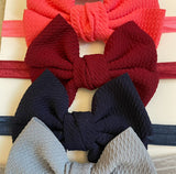 Plain Nylon Bow Headband Set (6pcs)