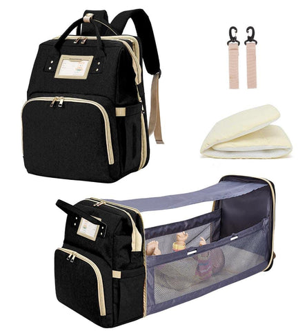Diaper Bag With Portable Bassinet Combo 3 in 1 Expanding Nursing Diaper Bag