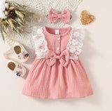 Pre-Order Vintage Dress With Bowknot Headband