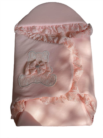 Teddy Bear Net Frill Padded Swaddle Sack