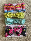 Rabbit & Big Bow Headband Set (4pcs)