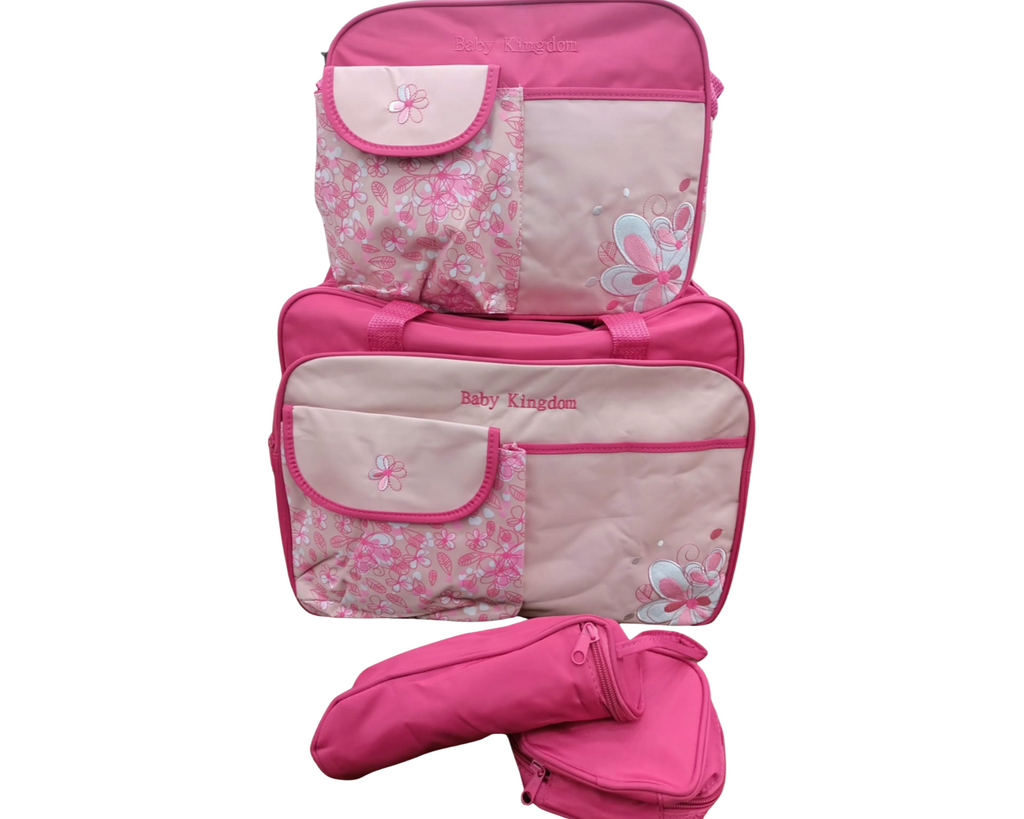 Floral Pattern Baby Diaper Bag Set