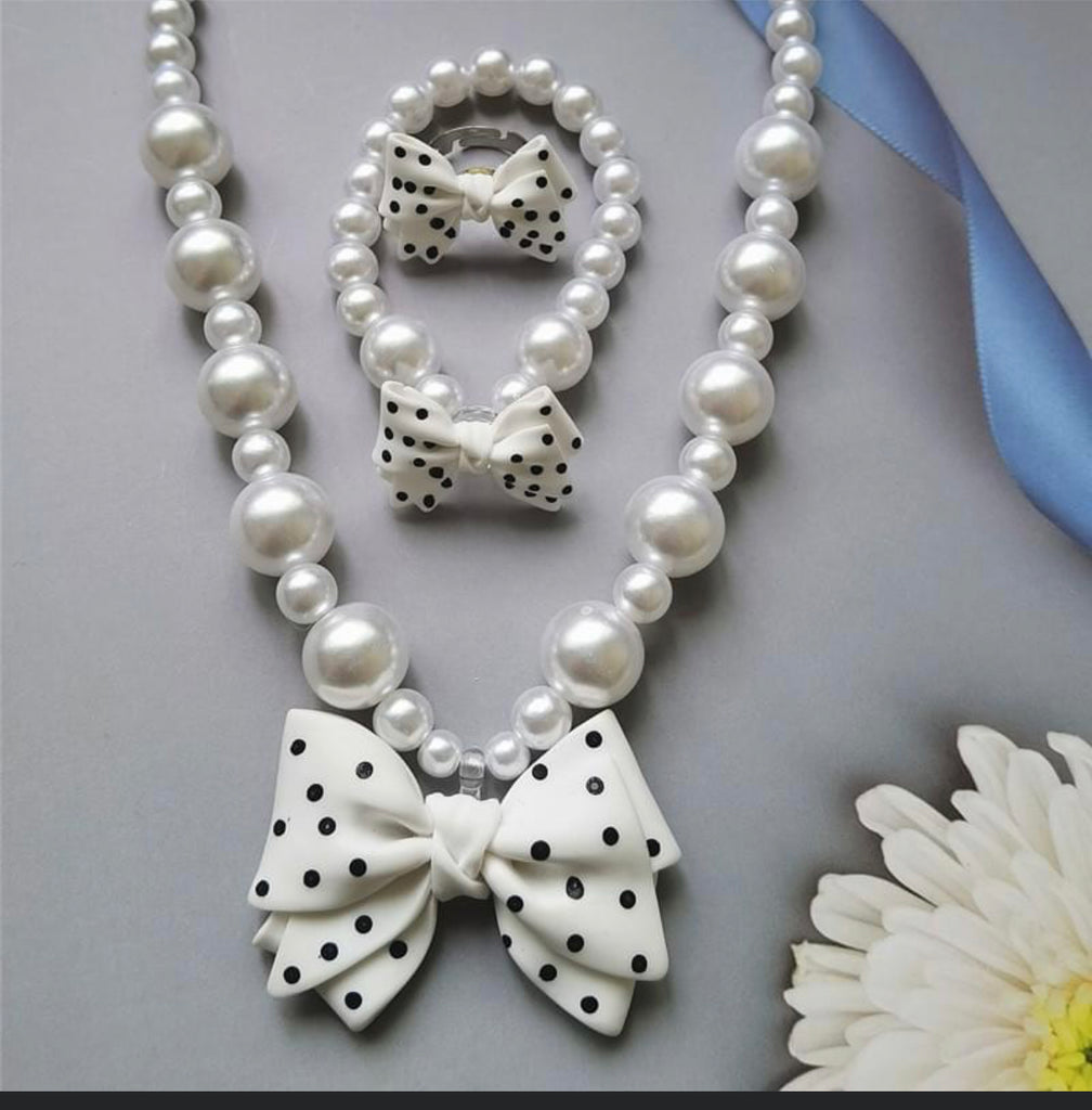 Dotted Bow Jewellery Set (4pcs)