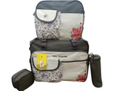 Floral Pattern Baby Diaper Bag Set