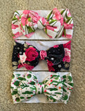 Printed Big Bow Headband Set