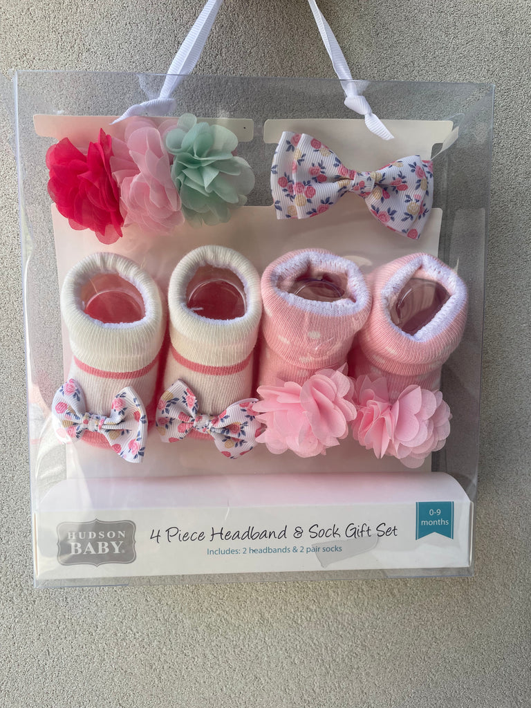 Hudson Baby Sock & Headband Set (4pcs)