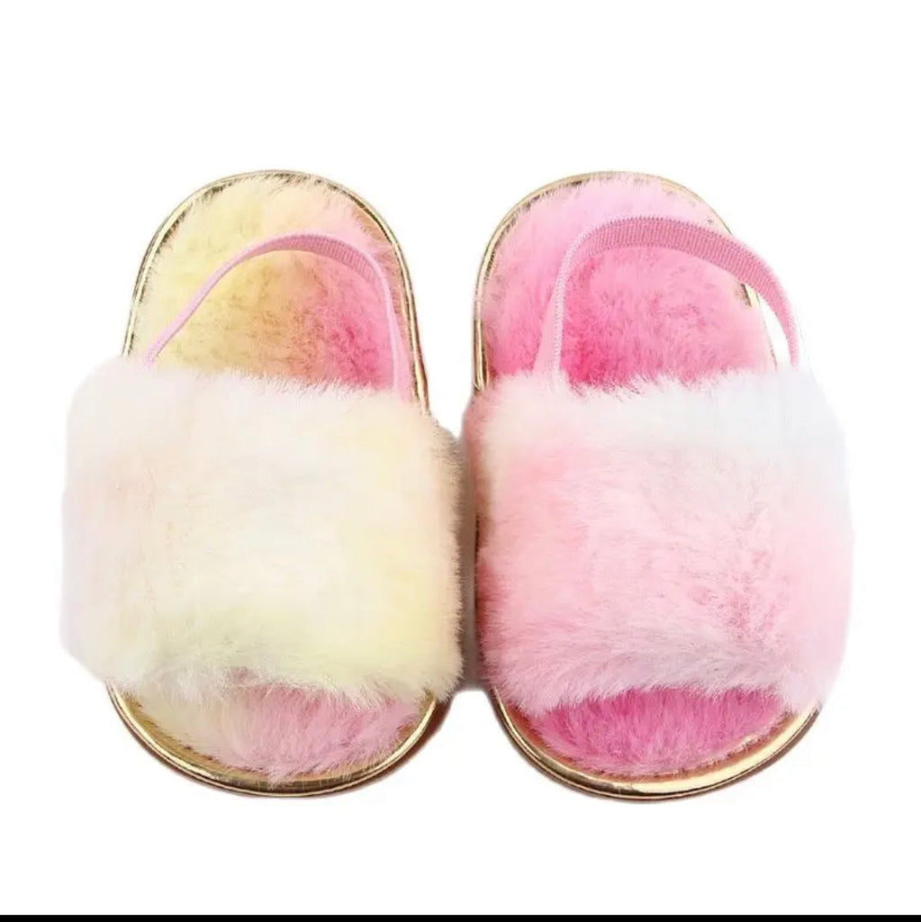 Fur Sandal With Rubber Sole