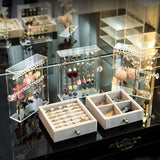 Transparent Acrylic Velvet Jewellery Storage Rack