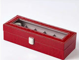 PU Leather Premium Watch Storage Box - 6 Slot - RED [SALE]