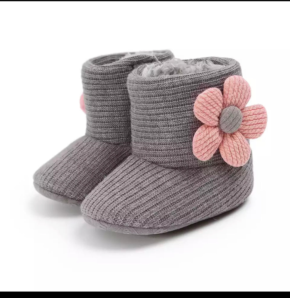 Fur Winter Flower Boots