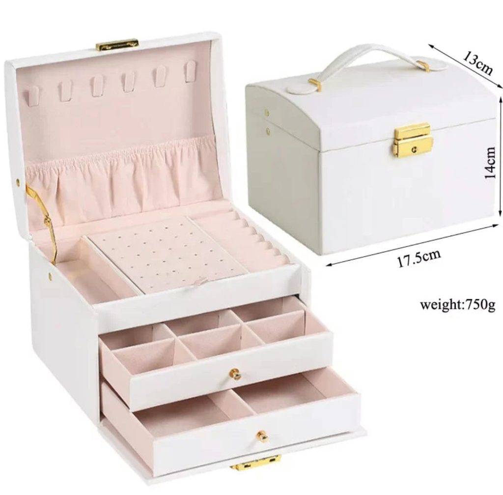 Luxury Leather Jewelry Box/Organizer with Drawers [SALE]