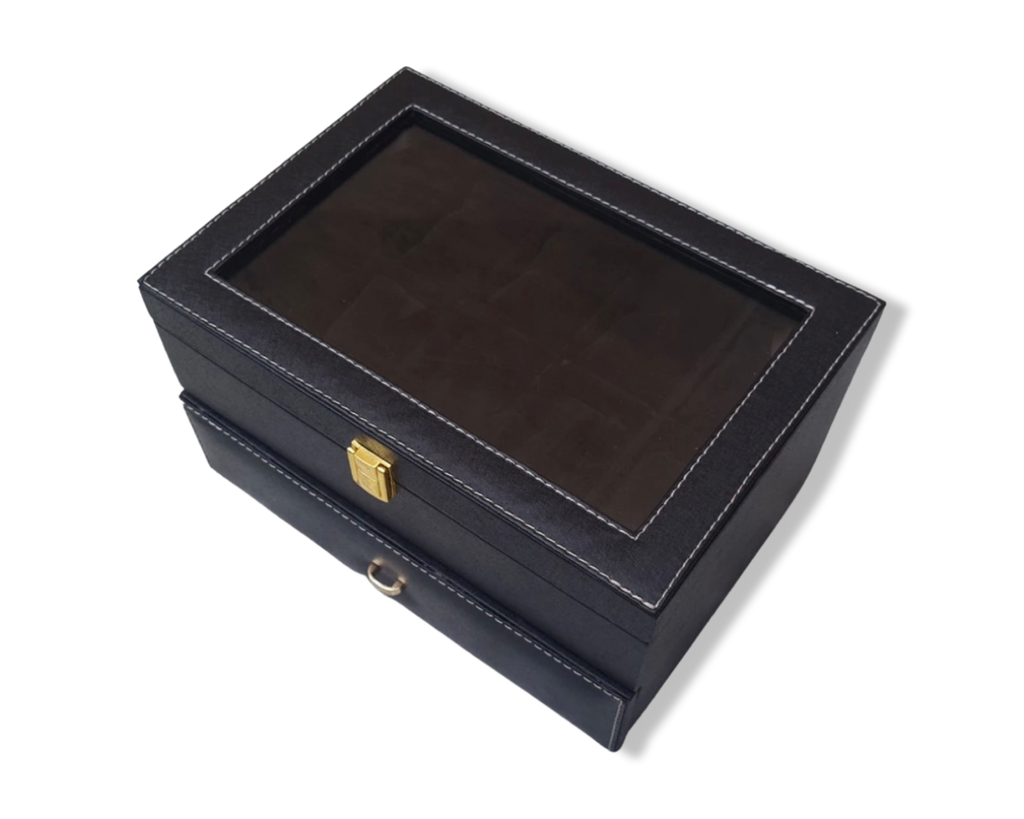 PU Leather Double Layer Watch Storage Box (24 Slots)
