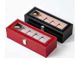 PU Leather Premium Watch Storage Box - 6 Slot - RED [SALE]