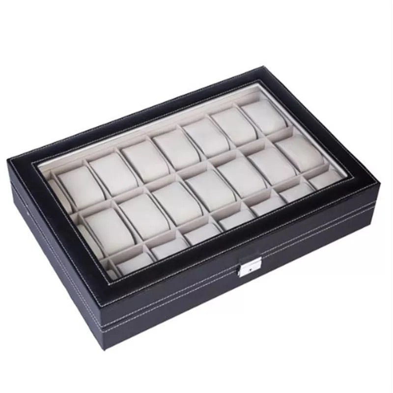 PU Leather Watch Storage Box (24 Slots)