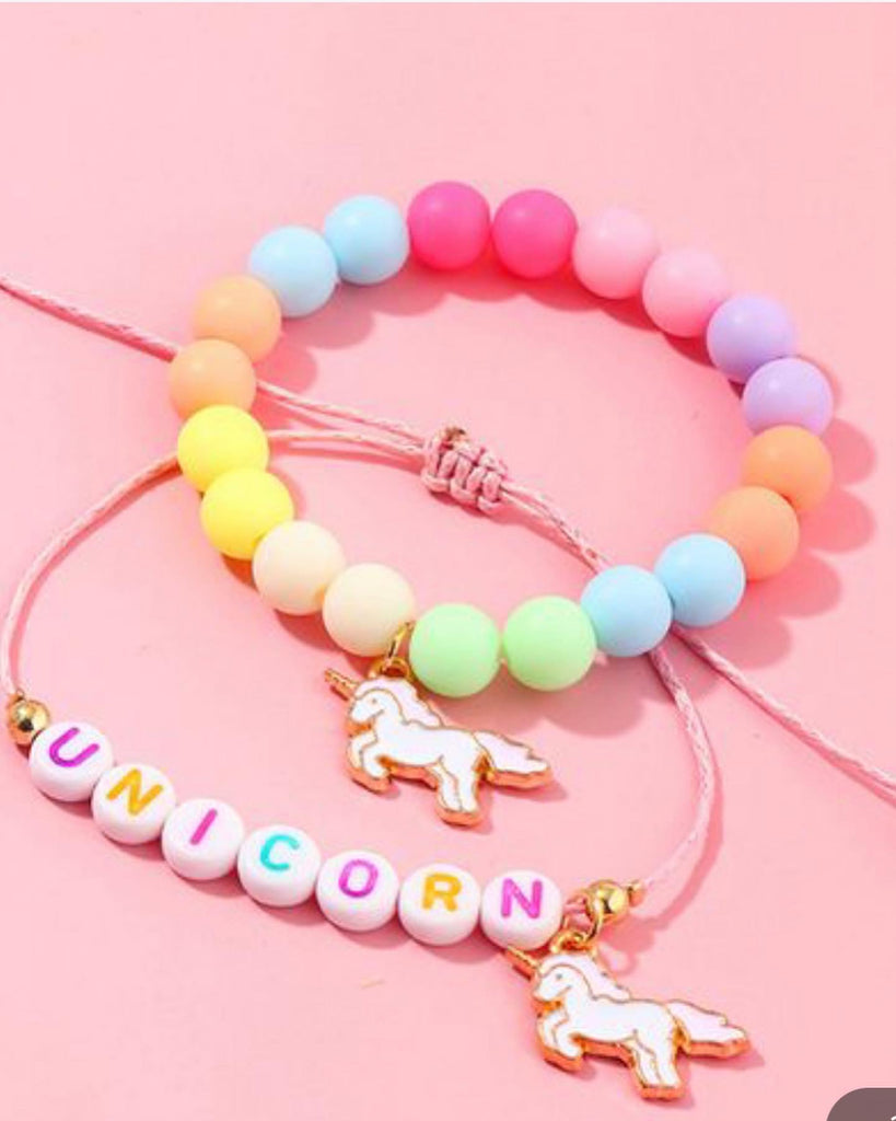 Candy Color Unicorn Bracelets (2pcs)