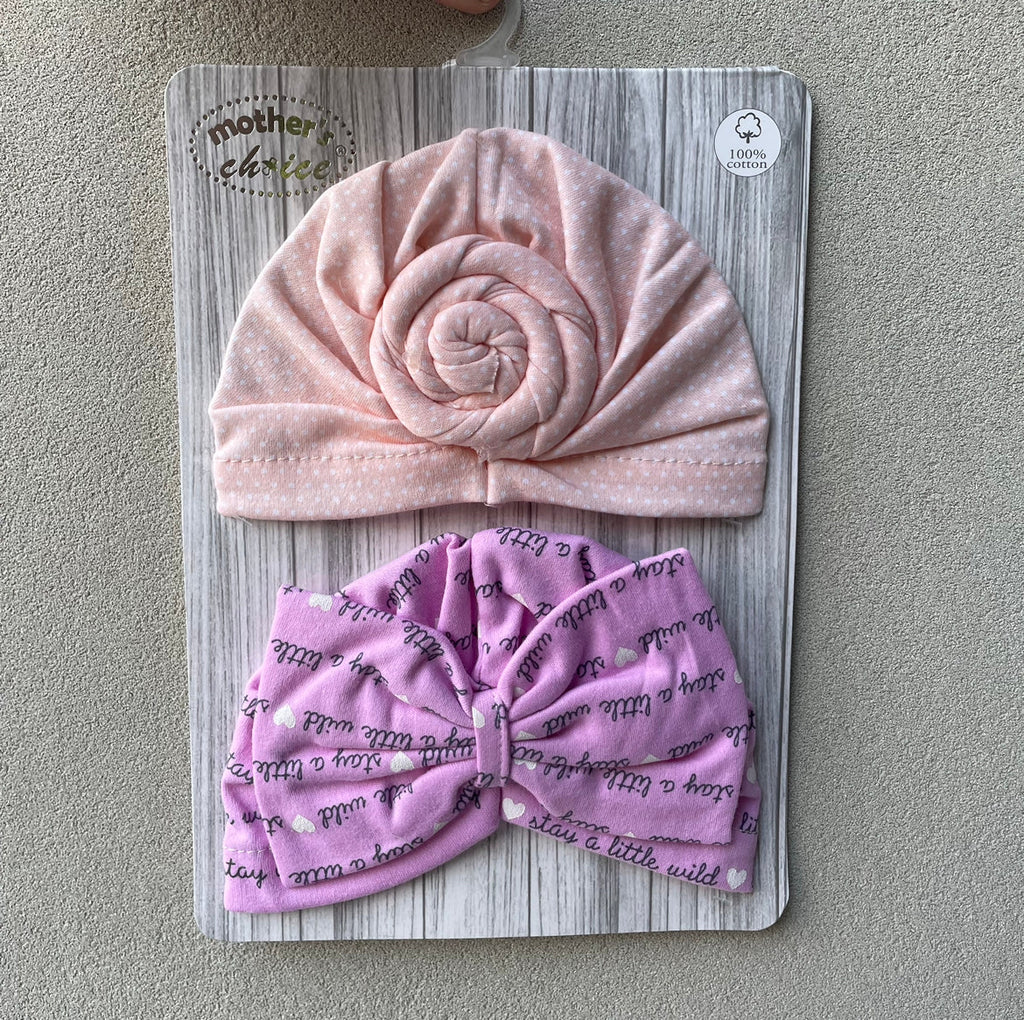 Baby Turban Cotton Cap (Pack of 2)