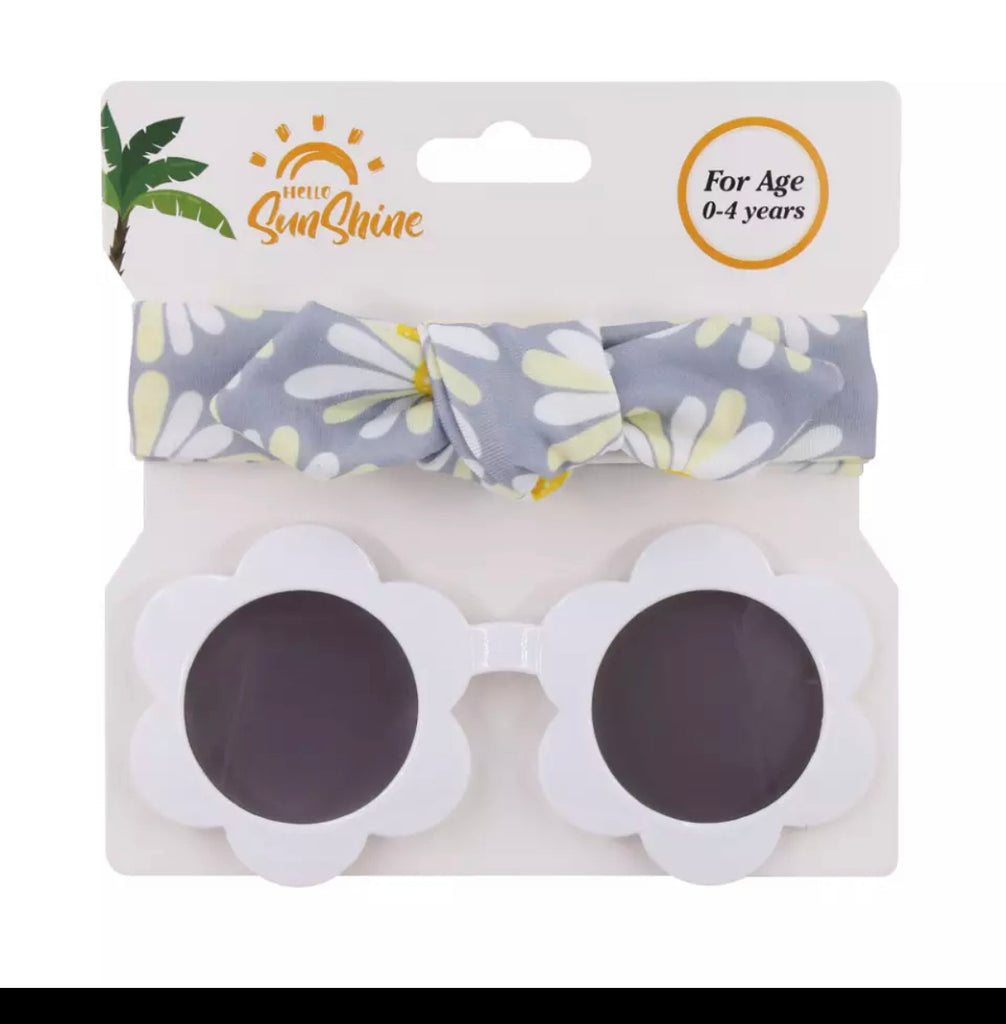 Flower Sunglasses with Headband (2pcs)