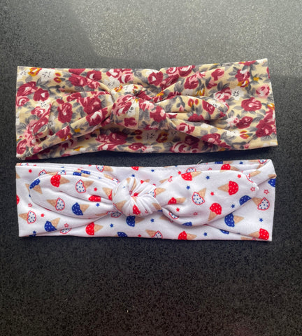 Printed Bow Headand Set (2pcs)