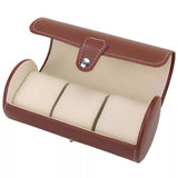 PU Leather Watch Box Cylinder 3 Slot [SALE]