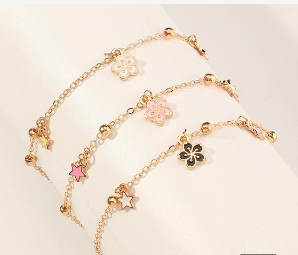 Flower Chain Bracelet (Pack of 3)