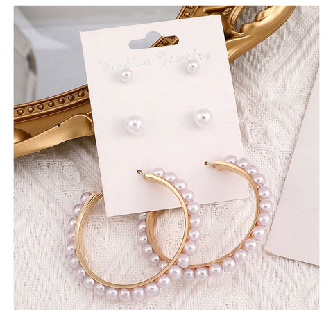 Pearl Earring Set