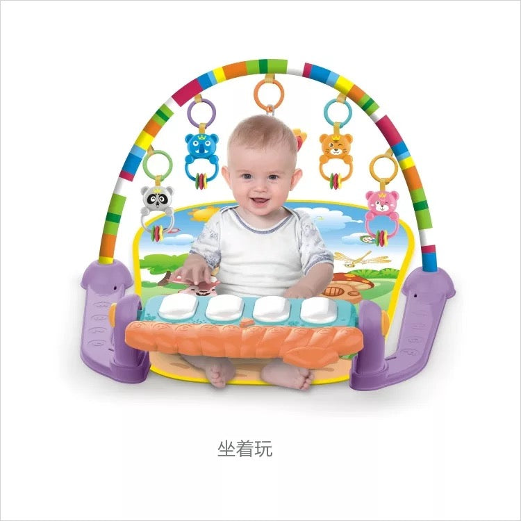 Baby Gym Mat with Piano Fitness Rack