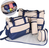 Mother Baby Diaper Bag 5pcs Set - Blue