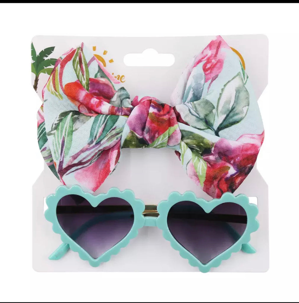 Heart Sunglasses with headwear (2pcs)